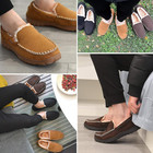 Mens Moccasin Slippers Indoor Outdoor Slip On Warm House Shoes