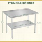 48  X 30  Stainless Steel Work Table Commercial Kitchen Work Food Prep Table