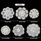 6pcs lot 6-10  Vintage Hand Crochet Lace Doilies Round Placemats Flower Doily