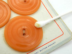 Vintage 1930s  Buttons Butterscotch Bakelite On Bwc Card  2-hole Large 1 5 
