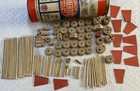 Vintage Lot 2 Senior Junior Tinkertoy Canisters Colored Instructions Incomplete