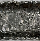 Vintage Arthur Court Bunny Rabbit Serving Tray Aluminum Easter 19   