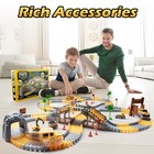 264 Piece Glow In The Dark Race Track Set With Light Up Cars For Kids