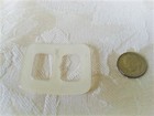 Vintage White Lucite Plastic Slide Buckle 1 1 4 X 1 1 2 In  Kj