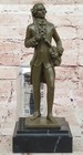 Bronze Sculpture Statue Of Young Violin Virtuoso Mozart Museum Quality Musical A