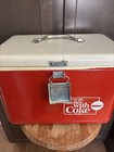 1950   s Vintage Coca Cola Picnic Cooler Metal Classic Rare 16 X 10 White Top