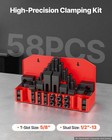 Vevor 58 Piece 5 8  T-slot Clamping Kit Hold Down Clamp Set 1 2 -13 Stud Size