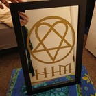 Him Heartagram Logo Mirror In Black Frame - Rock   Pop Music Collectible