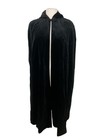 Vtg 80s Js Collections Witchy Goth Black Velvet Maxi Opera Hooded Cloak Cape M