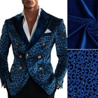 Men Blazer Jacket Regular Fit Leopard Peak Lapel Formal Party Activewear