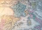 1852 Antique Map Italy Papal States Italian Kingdoms France Spain Portugal Greec