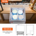 Vevor 5 6 Cu ft Commercial Ice Cream Display Case Gelato Dipping Freezer Cabinet