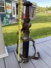 Vintage 1930 3    Elkhart Solid Brass Fire Hose Nozzle Sprayer W Leather Handles