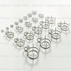 Pre-notched Sterling Silver Pendant 4mm To 25mm Round Shape Empty Prong Setting