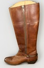 Frye Boots Cognac Brown Leather Harness Knee High Riding Biker 77775 Size 8