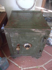 Antique Cast Iron Floor Safe  Vintage  With Combo