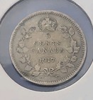 1917 Canada 5 Cent George V Canadian Silver Five Cent Coin  km  22 