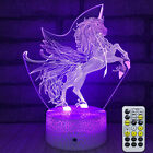 3d Led Lamp Night Light Kid Cartoon 7 Color Birthday Gift With Remote Control