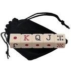 Set  10  Spanish Poker Dice Ivory Tone   Storage Pouch Bundle Dados Cubilete