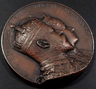 1902 Coronation Of King Edward Vii  Queen Alexandra Bronze Medal   64mm  119 3 G