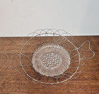 Antique Victorian Wire Basket Eapg Clear Glass Plate