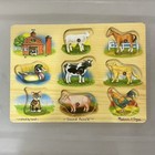 Melissa And Doug Wooden Puzzle Farm Animals With Sound Interactive   Vtg 2010