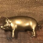 Solid Brass Porker Pig Hog With Great Corkscrew Tail