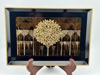 Set Of 12 Otagiri Lacquer Kobon Trays Golden Tree 7       5      1970s Vintage Japan