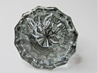 Vintage  Antique Glass   Brass Door Knob 12 Point Faceted Round Retro Old  pp3