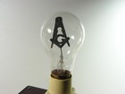 Vintage   Glowing Mason Symbol   Inside A Light Bulb - Aerolux Style  L00k 