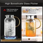 Glass Pitcher Squama Designed 64 Oz  Glass Water Pitcher  Iced Tea Pitcher With 