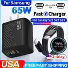 65w Type Usb C Super Fast Wall Charger cable For Samsung Galaxy S23 S22 S21 S24