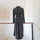 Vintage 70s Karin Stevens Vest Folk Dress 14 Paisley Cottage Velvet Buttons