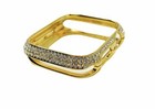 Custom 24k Gold Plated Case For Apple Watch 42 Series 10 Diamond Rhinestones