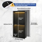 Shower Niche Stainless Steel 12  x24 Storage Shower Kits Black With Led Light