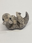 Eddie Lee Soapstone Inuit Carving Sea Otter Hand Carved Sculpture Signed Perfect