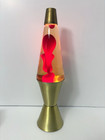 Vtg 1970s 1980s 16  Simplex Lava Lite Gold Enchantress Lamp  8100 Clear Red