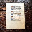 15th Century French Book Of Hours Leaf Manuscript Latin Bible Calligraphy