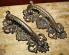 2 Huge Cast Iron Antique Style Lion Head Barn Handle Gate Pull Door Handles 