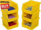 08212yello 30210 Akrobins Plastic Hanging Stackable Storage Organizer Bin  5-inc