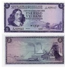 1966-1976 South Africa 5 Rand P-111 New Unc Banknotes