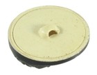 Vintage Black   Cream Painted   Buffed Celluloid Pinecones Button