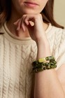 Irish Connemara Marble Hearts And Rectangles Stretch Bracelet  45611
