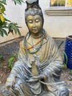 Asian Bronze Seated Buddhism Deity Statue 40  H