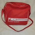Twa  getaway Vacations Travel Bag Red Trans World Airlines Vintage  a 