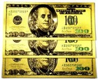  100 Bill United States 24k Gold Banknote - 99 9  24k Gold Layered