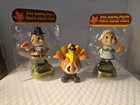 Vtg 3 Solar Powered Dancing Pilgrims X2 New And 1 Turkey Pre Owned