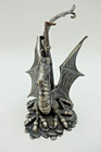 Medieval Dragon On Castle Statue Fantasy Figurine Room Decor