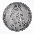 1889 F vf United Kingdom 1 Crown Silver Coin