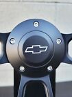 14  Black Billet Steering Wheel Real Dark Wood Burnt Pine Rivets Chevy Bowtie